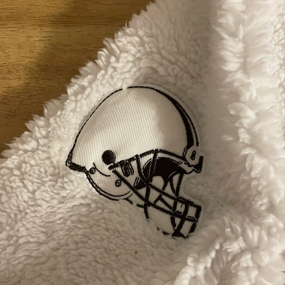 Women's Browns DKNY Sport White Cozy Pullover Hoodie - Picture 3 of 5